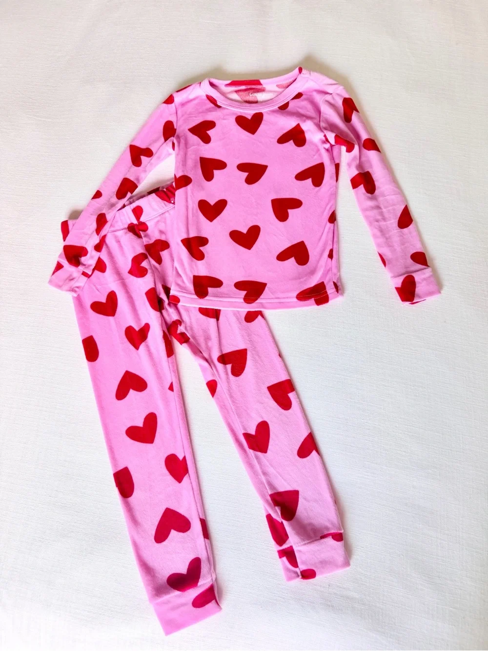 Cat & Jack Snuggle Soft Heart Long Pajama Set size 4